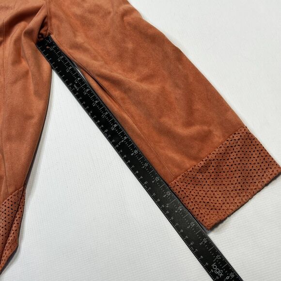 Chicos Blazer Womens Size 1 Medium Open Face Autumn Orange Waterfall Jacket Fall - Picture 7 of 10